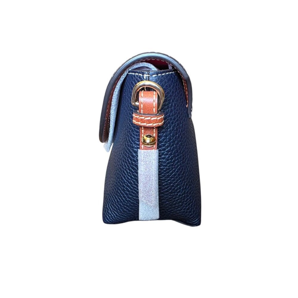 Dooney & Bourke Pebbled Leather Crossbody Saddle Bag Midnight Blue NWT - Picture 13 of 16